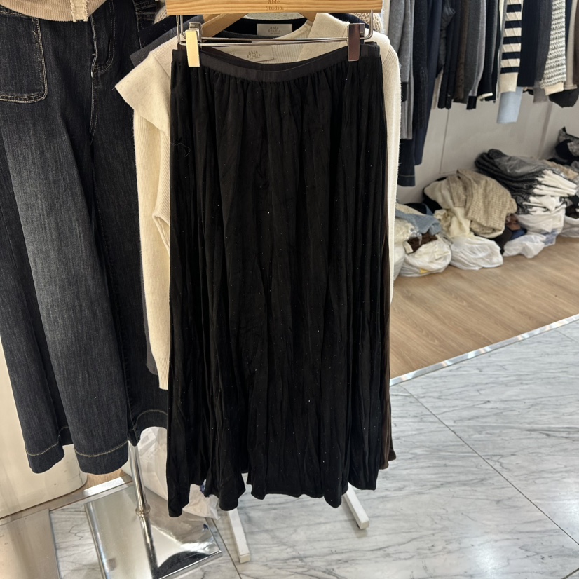 ABLESTUDIO東大門㊣實拍女裝新款時尚職業熱賣人氣長裙天鵝絨ABLESTUDIO長裙圖色2