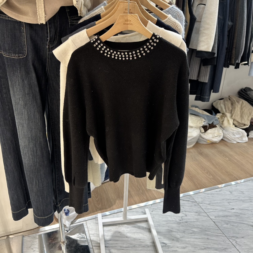 ABLESTUDIO東大門㊣代購女士新款時尚25秋冬真品推薦針織衫ABLESTUDIO針織衫圖色3