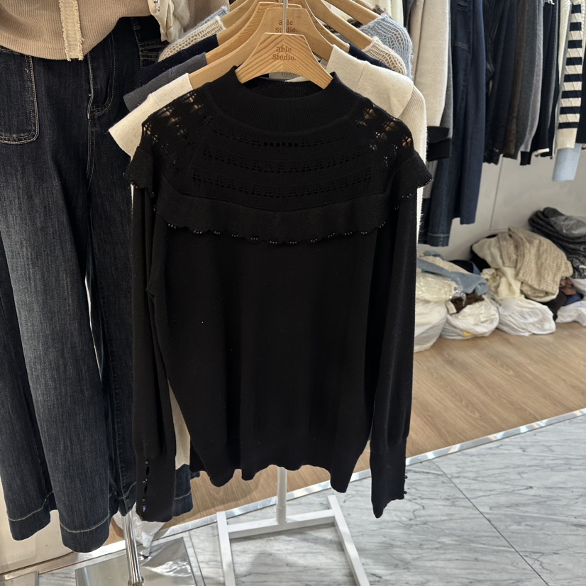 ABLESTUDIO韓國代購㊣女士新款真品25秋冬時尚熱賣職業針織衫ABLESTUDIO針織衫圖色2