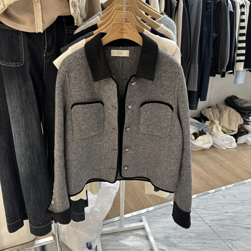 ABLESTUDIO韓國直郵㊣女裝新款推薦真品25秋冬職業夾克手工ABLESTUDIO夾克圖色2