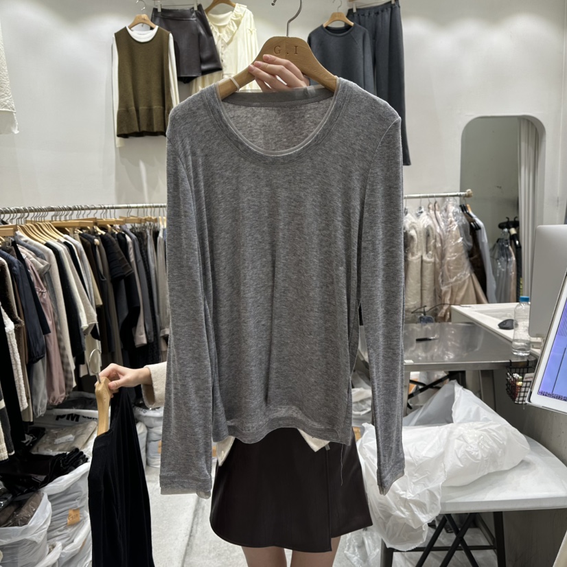G.I-L東大門㊣代購女士新款推薦人氣休閑職業長袖T恤羊毛G.I-L長袖T恤圖色3