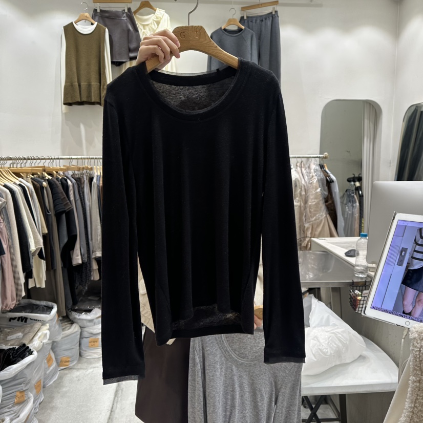 G.I-L東大門㊣代購女士新款推薦人氣休閑職業長袖T恤羊毛G.I-L長袖T恤圖色4