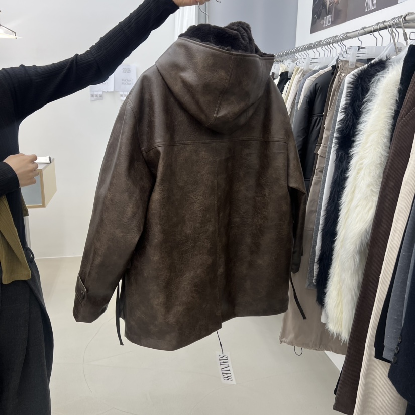 STAINLESS韓國直郵㊣女裝新款推薦人氣熱賣休閑25秋冬夾克羊毛STAINLESS夾克