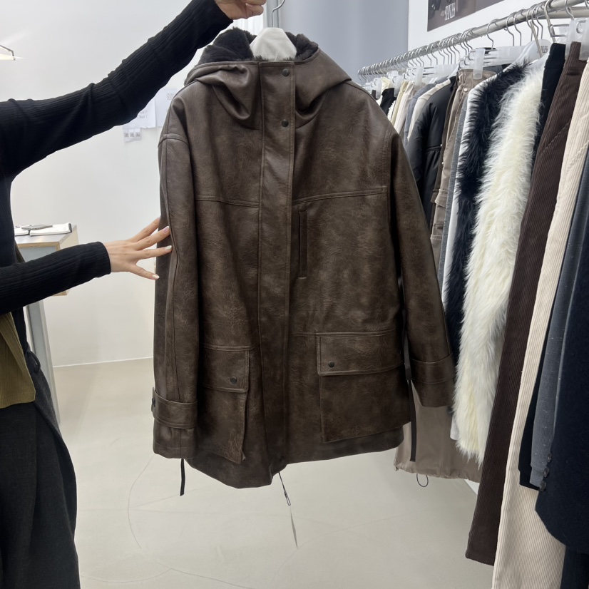 STAINLESS韓國直郵㊣女裝新款推薦人氣熱賣休閑25秋冬夾克羊毛STAINLESS夾克圖色1