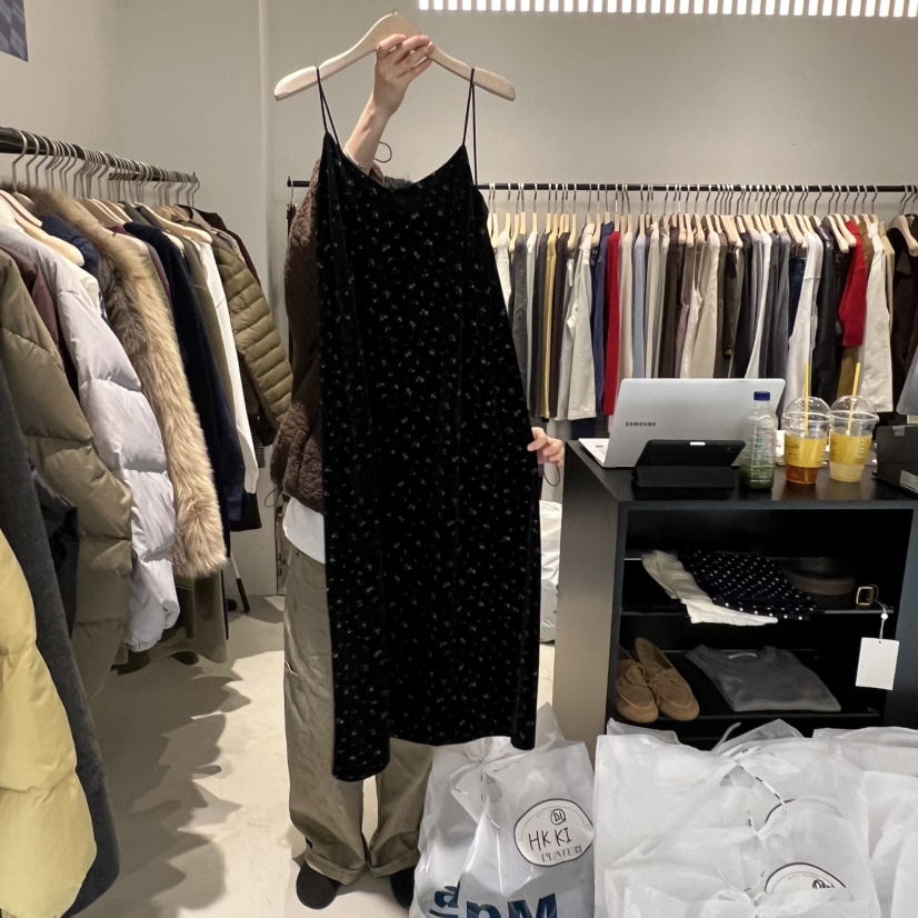 PLATE東大門㊣實拍女士新款推薦熱賣休閑職業真品連衣裙絲絨PLATE連衣裙圖色1