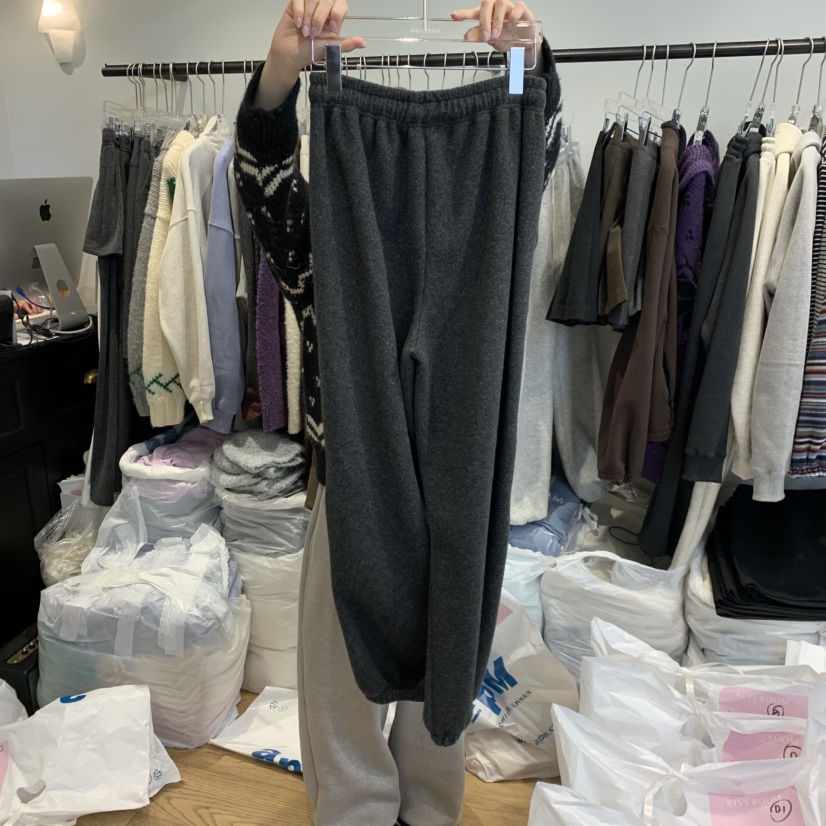 RIVEROOM韓國直郵㊣女士新品休閑職業真品25秋冬休閑褲羊毛RIVEROOM休閑褲