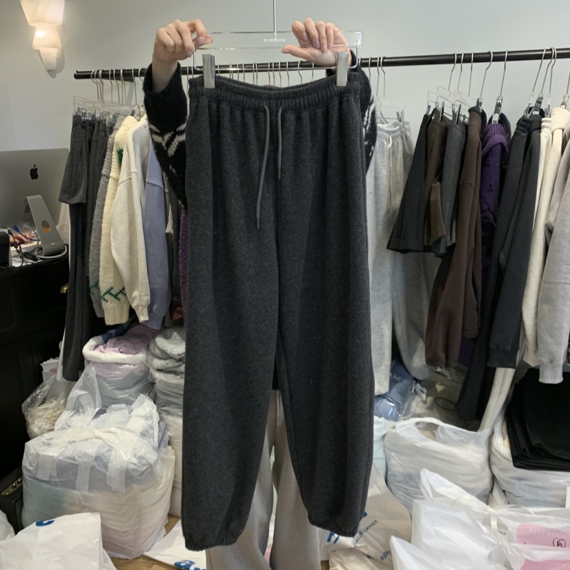 RIVEROOM韓國直郵㊣女士新品休閑職業真品25秋冬休閑褲羊毛RIVEROOM休閑褲圖色1