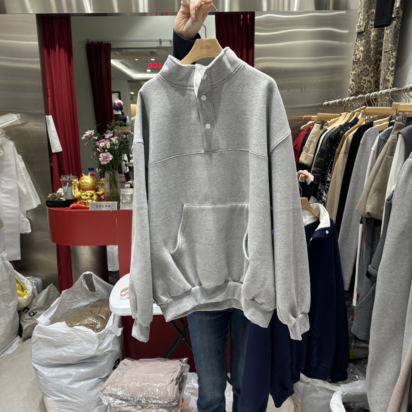 SOLAR東大門㊣實拍女裝新款休閑熱賣真品人氣推薦衛衣加絨抓絨SOLAR衛衣圖色1