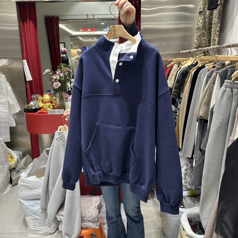 SOLAR東大門㊣實拍女裝新款休閑熱賣真品人氣推薦衛衣加絨抓絨SOLAR衛衣圖色3