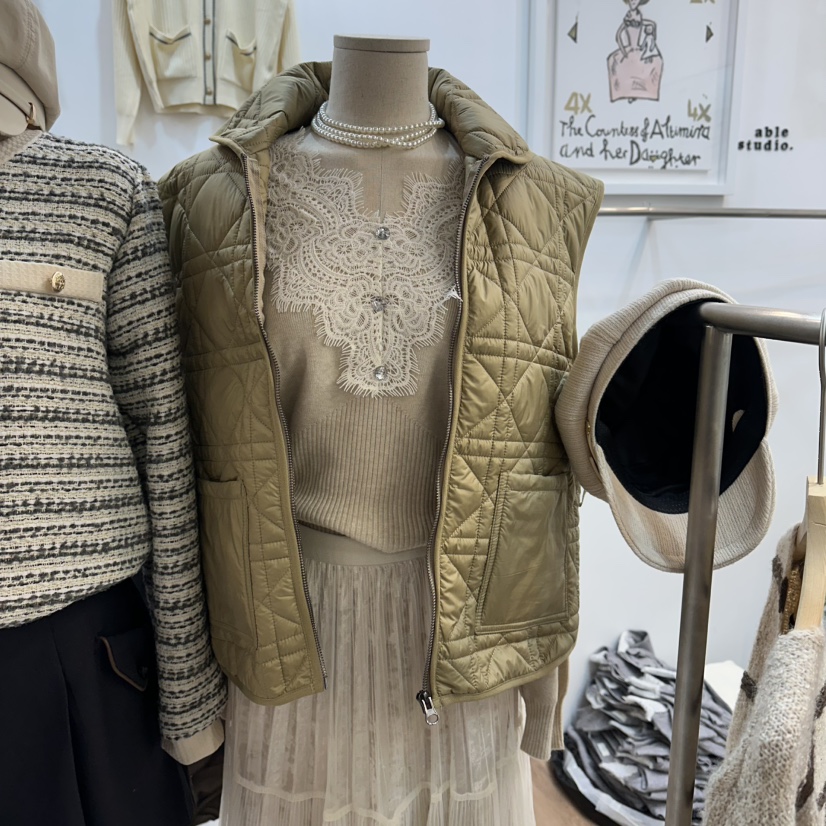 ABLESTUDIO東大門㊣實拍女裝新款25秋冬人氣真品時尚馬甲絎縫ABLESTUDIO馬甲圖色1