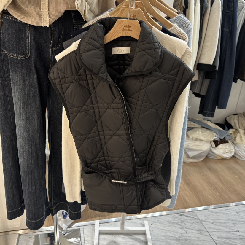 ABLESTUDIO東大門㊣實拍女裝新款25秋冬人氣真品時尚馬甲絎縫ABLESTUDIO馬甲圖色2