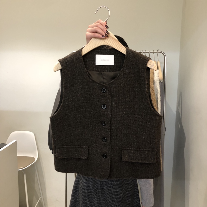 OUTRENE東大門㊣實拍女士新款休閑職業時尚熱賣推薦25秋冬馬甲OUTRENE馬甲圖色2