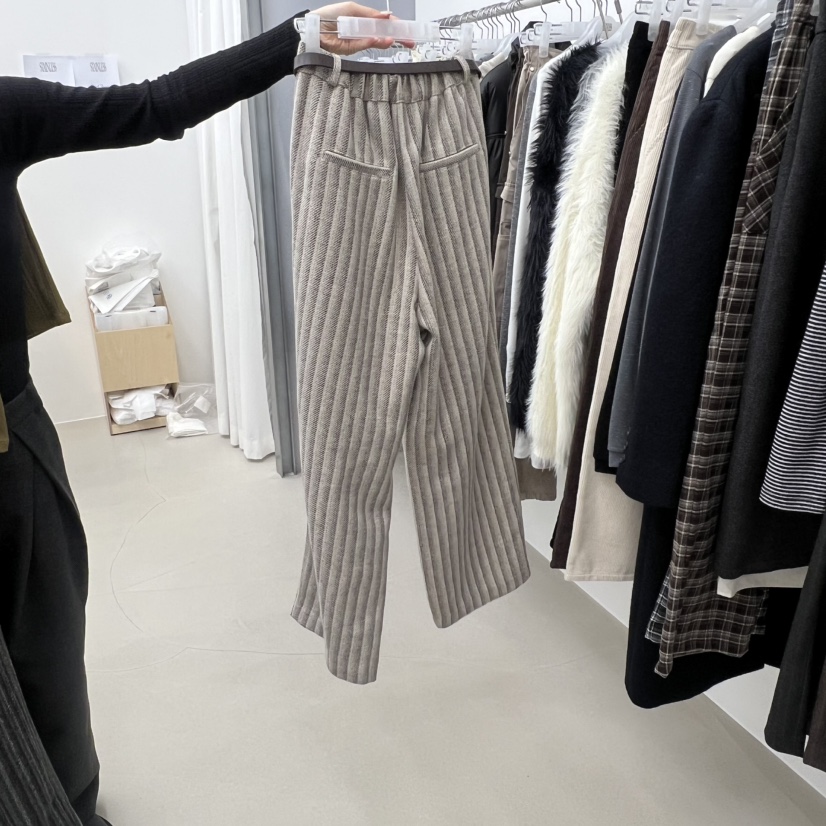 STAINLESS韓國代購㊣女士新款休閑25秋冬推薦職業休閑褲羊毛STAINLESS休閑褲