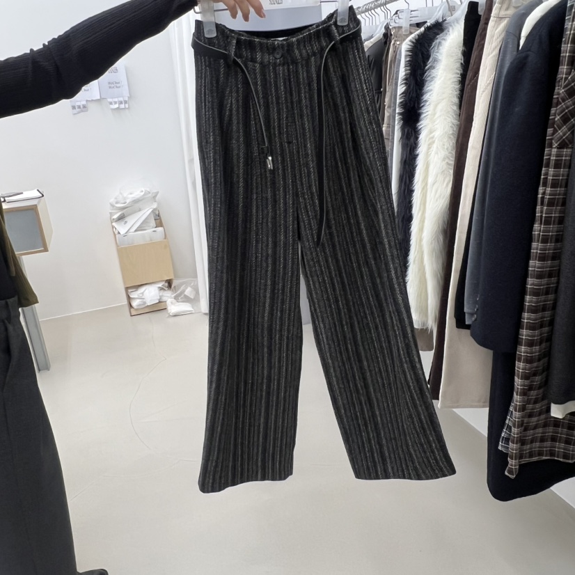 STAINLESS韓國代購㊣女士新款休閑25秋冬推薦職業休閑褲羊毛STAINLESS休閑褲圖色2