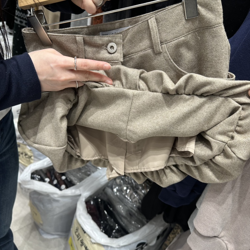 SOLAR東大門㊣代購女裝新款時尚真品休閑推薦職業熱賣短裙羊毛SOLAR短裙