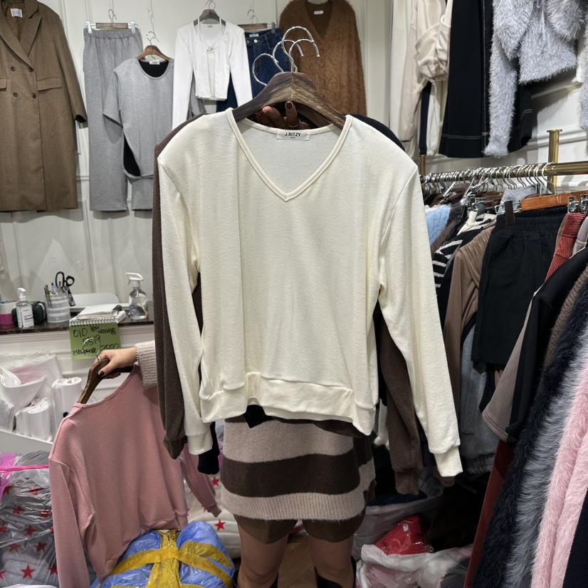 J.RITZY東大門㊣實拍女裝新款推薦職業時尚長袖T恤安哥拉拉絨J.RITZY長袖T恤圖色1