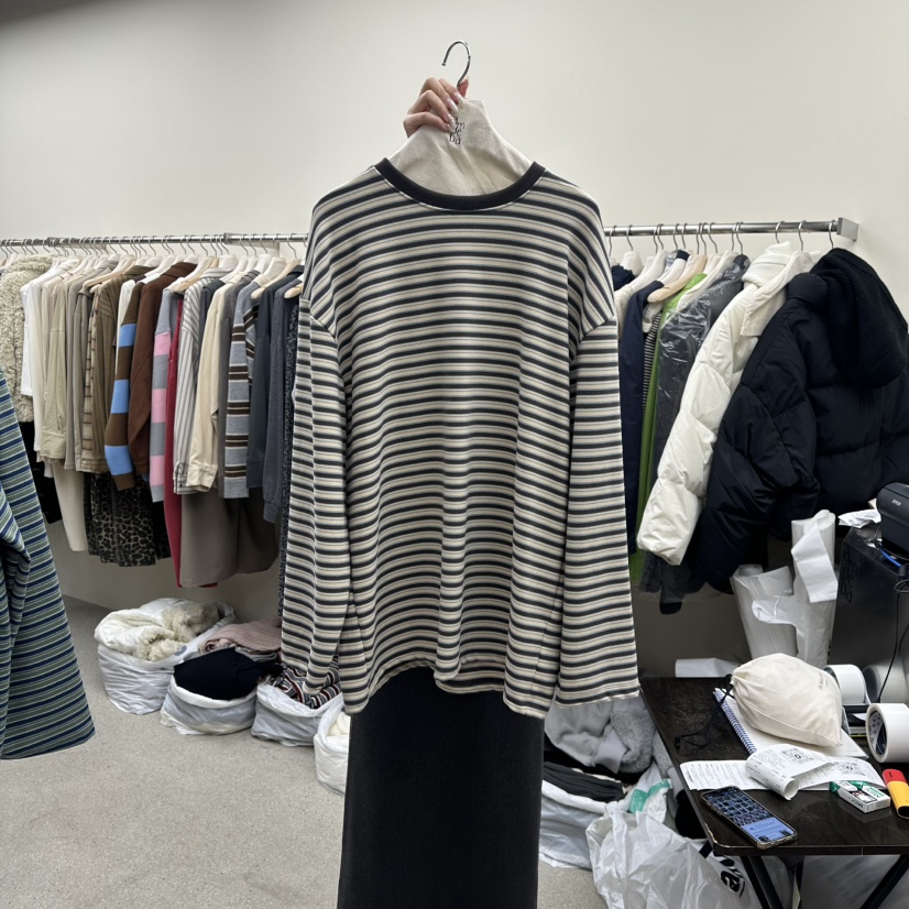 AMOEBA東大門㊣代購女士新品真品25秋冬人氣推薦時尚長袖T恤AMOEBA長袖T恤圖色2