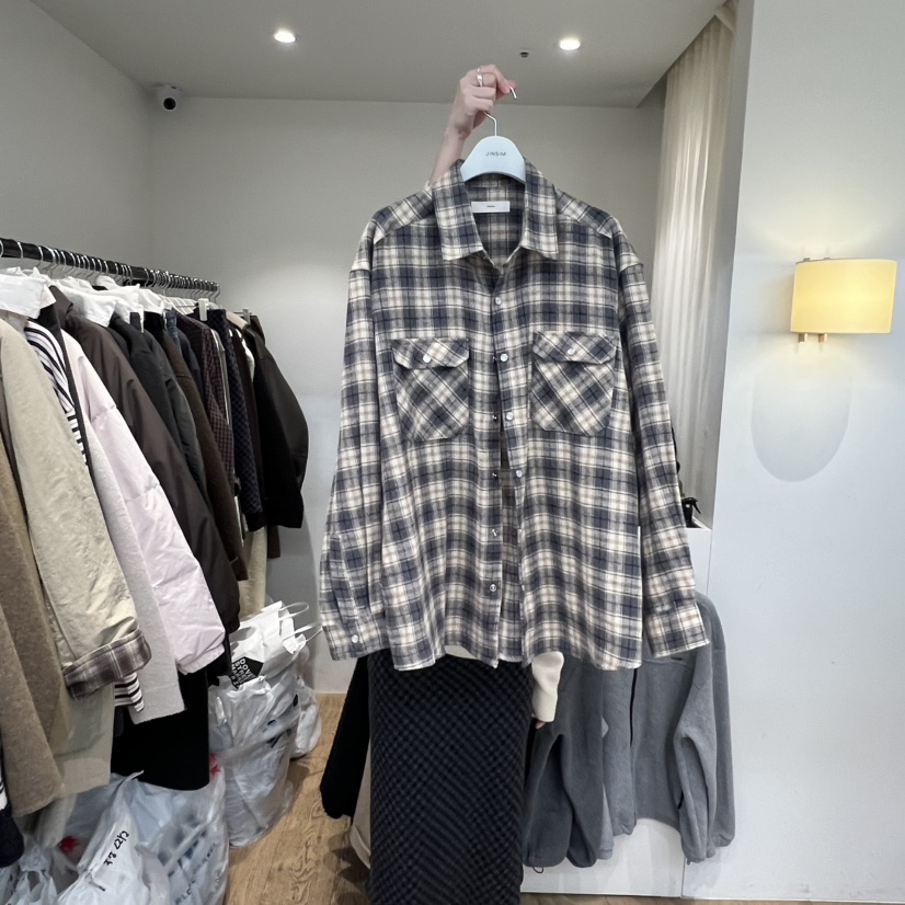 JINSIM韓國代購㊣女裝新品休閑25秋冬職業推薦熱賣襯衫蕾絲衫JINSIM襯衫/蕾絲衫圖色1