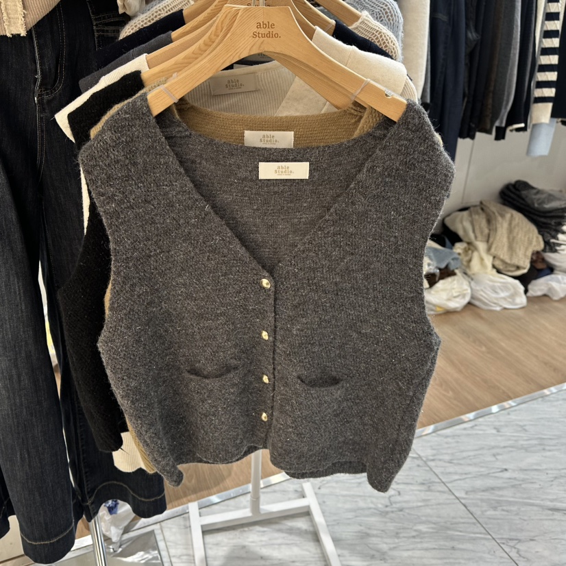 ABLESTUDIO東大門㊣代購女士新品熱賣人氣25秋冬職業真品馬甲ABLESTUDIO馬甲圖色2