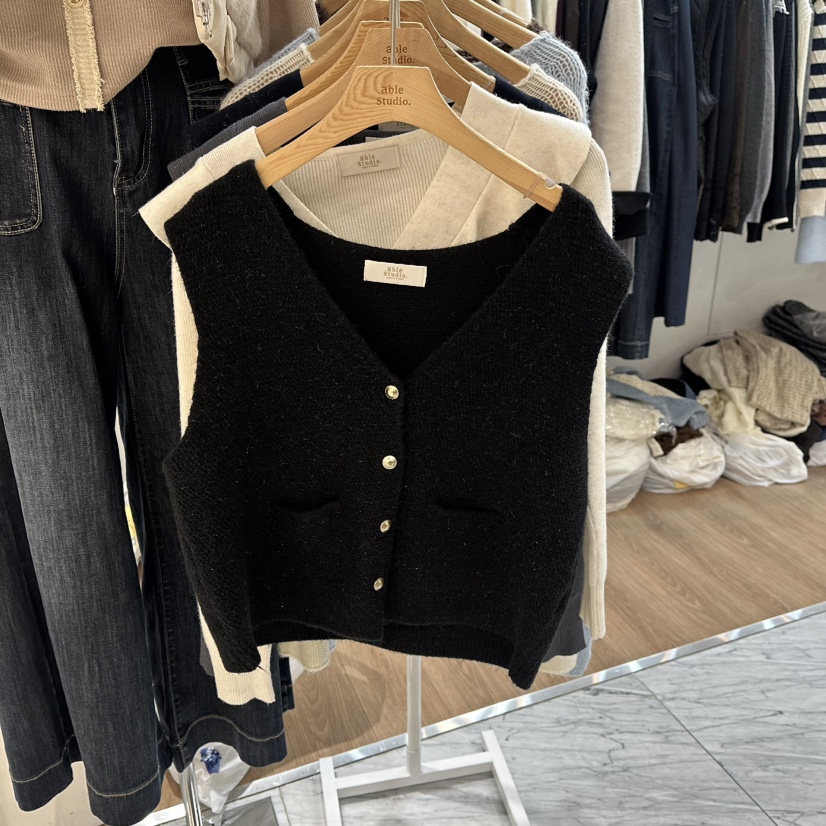 ABLESTUDIO東大門㊣代購女士新品熱賣人氣25秋冬職業真品馬甲ABLESTUDIO馬甲圖色3