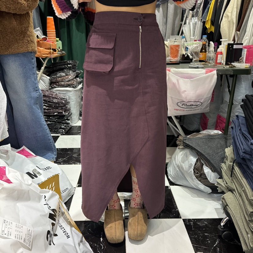 3COLOR東大門㊣直郵女裝新品真品長裙口袋Three color長裙圖色1