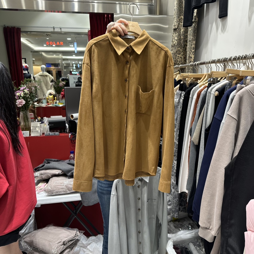 SOLAR韓國直郵㊣女士新款推薦休閑真品人氣職業襯衫蕾絲衫麂皮SOLAR襯衫/蕾絲衫圖色3