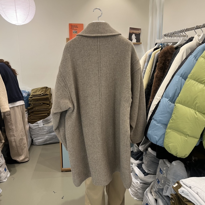 ARE東大門㊣直郵女裝新品職業人氣推薦中長款大衣人字紋羊毛ARE YOU/ARE中長款大衣