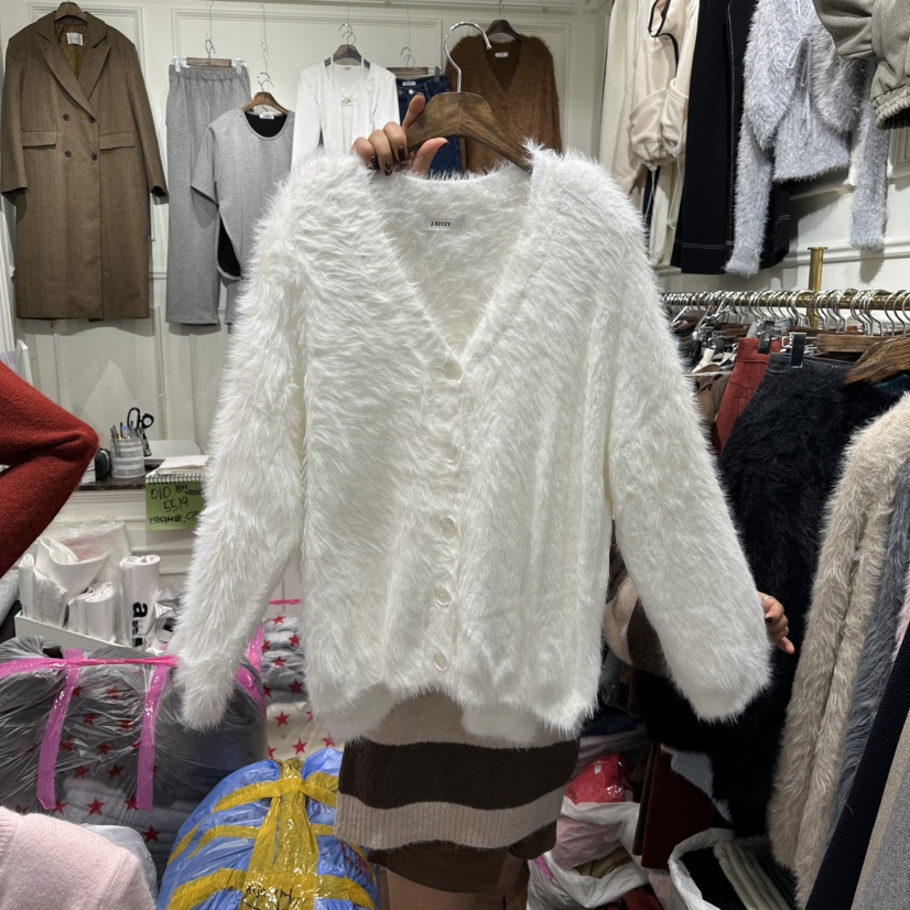 J.RITZY東大門㊣代購女裝新品人氣時尚熱賣針織衫貂絨開衫J.RITZY針織衫圖色1