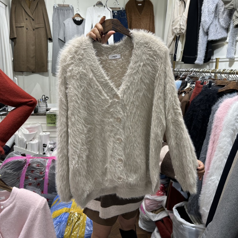 J.RITZY東大門㊣代購女裝新品人氣時尚熱賣針織衫貂絨開衫J.RITZY針織衫圖色2