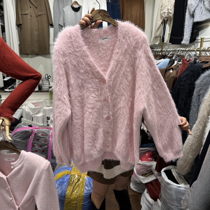 J.RITZY東大門㊣代購女裝新品人氣時尚熱賣針織衫貂絨開衫J.RITZY針織衫圖色3