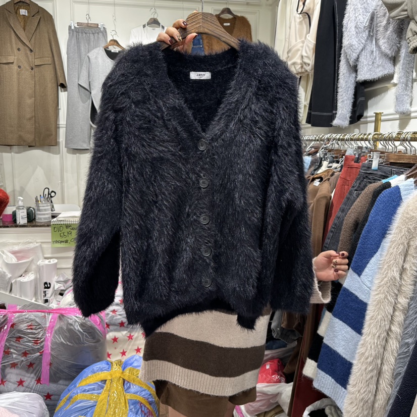J.RITZY東大門㊣代購女裝新品人氣時尚熱賣針織衫貂絨開衫J.RITZY針織衫圖色4