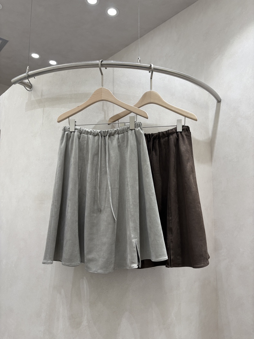 WHO IS SHE韓國直郵㊣女裝新品休閑人氣半身裙中短裙麂皮WHO IS SHE半身裙/中短裙