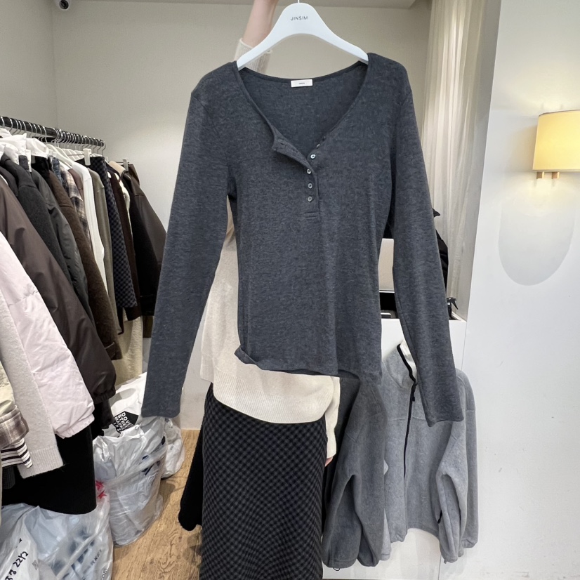 JINSIM韓國直郵㊣女裝新款休閑25秋冬熱賣時尚真品推薦長袖T恤JINSIM長袖T恤圖色2
