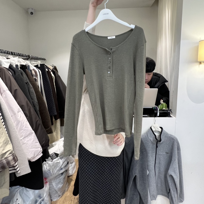 JINSIM韓國直郵㊣女裝新款休閑25秋冬熱賣時尚真品推薦長袖T恤JINSIM長袖T恤圖色6