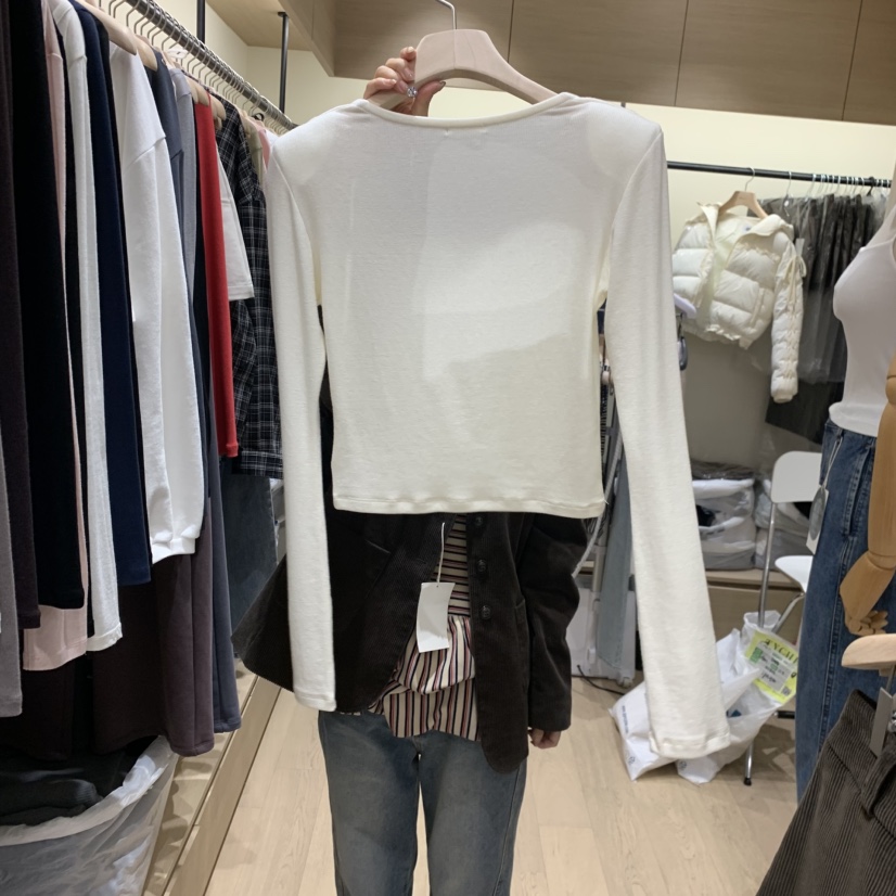 MEMOIRE東大門㊣代購女裝新款職業推薦人氣25秋冬休閑長袖T恤MEMOIRE長袖T恤