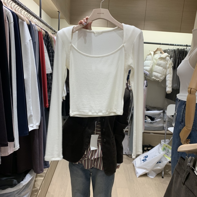 MEMOIRE東大門㊣代購女裝新款職業推薦人氣25秋冬休閑長袖T恤MEMOIRE長袖T恤圖色1