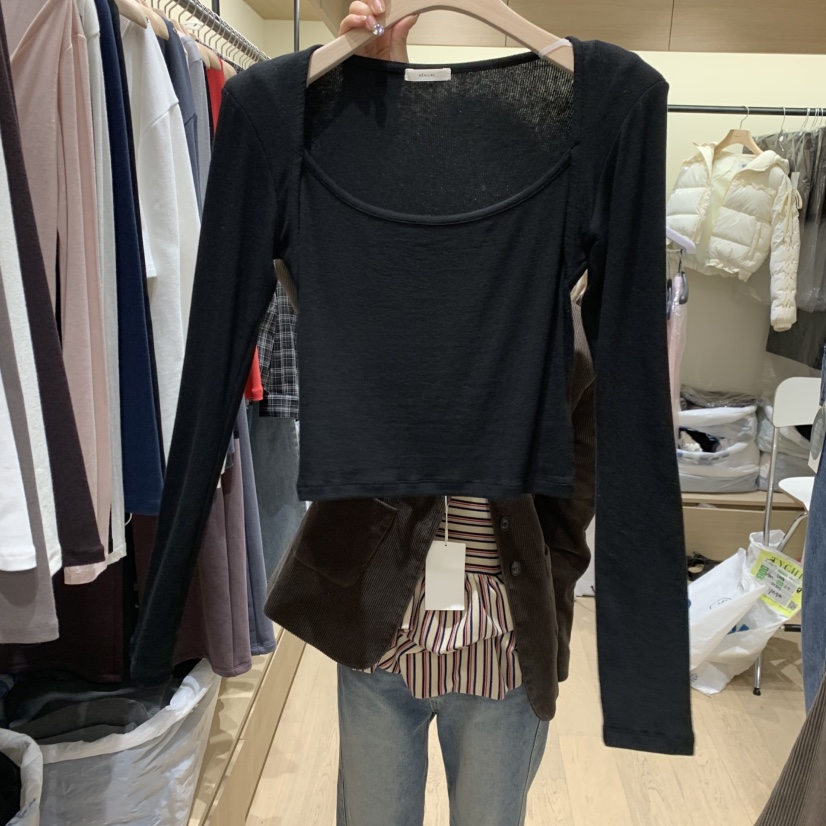 MEMOIRE東大門㊣代購女裝新款職業推薦人氣25秋冬休閑長袖T恤MEMOIRE長袖T恤圖色3
