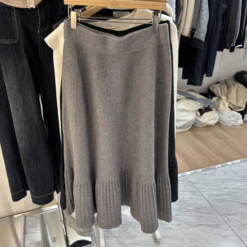 ABLESTUDIO韓國代購㊣女裝新款熱賣人氣推薦25秋冬休閑長裙ABLESTUDIO長裙圖色1