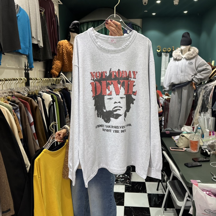 3COLOR東大門㊣實拍女裝新品熱賣長袖T恤Three color長袖T恤圖色1