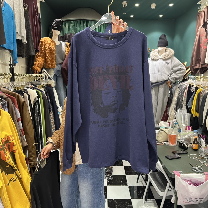 3COLOR東大門㊣實拍女裝新品熱賣長袖T恤Three color長袖T恤圖色3