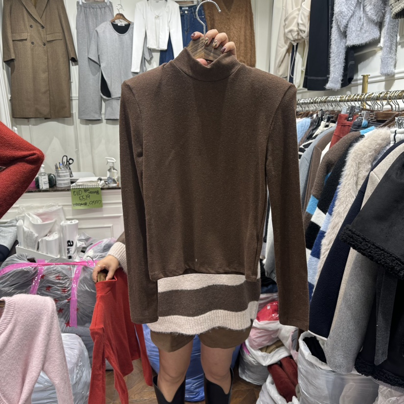 J.RITZY韓國代購㊣女士新品休閑25秋冬推薦職業時尚長袖T恤J.RITZY長袖T恤圖色2