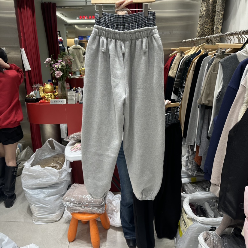SOLAR東大門㊣直郵女士新品熱賣休閑25秋冬人氣休閑褲加絨抓絨SOLAR休閑褲