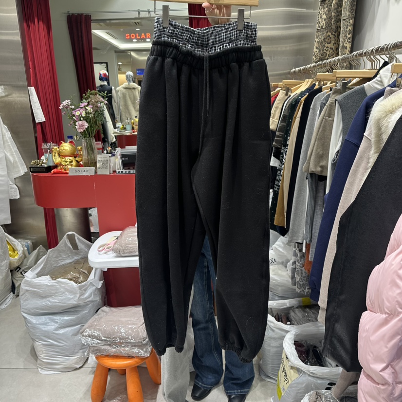 SOLAR東大門㊣直郵女士新品熱賣休閑25秋冬人氣休閑褲加絨抓絨SOLAR休閑褲圖色3