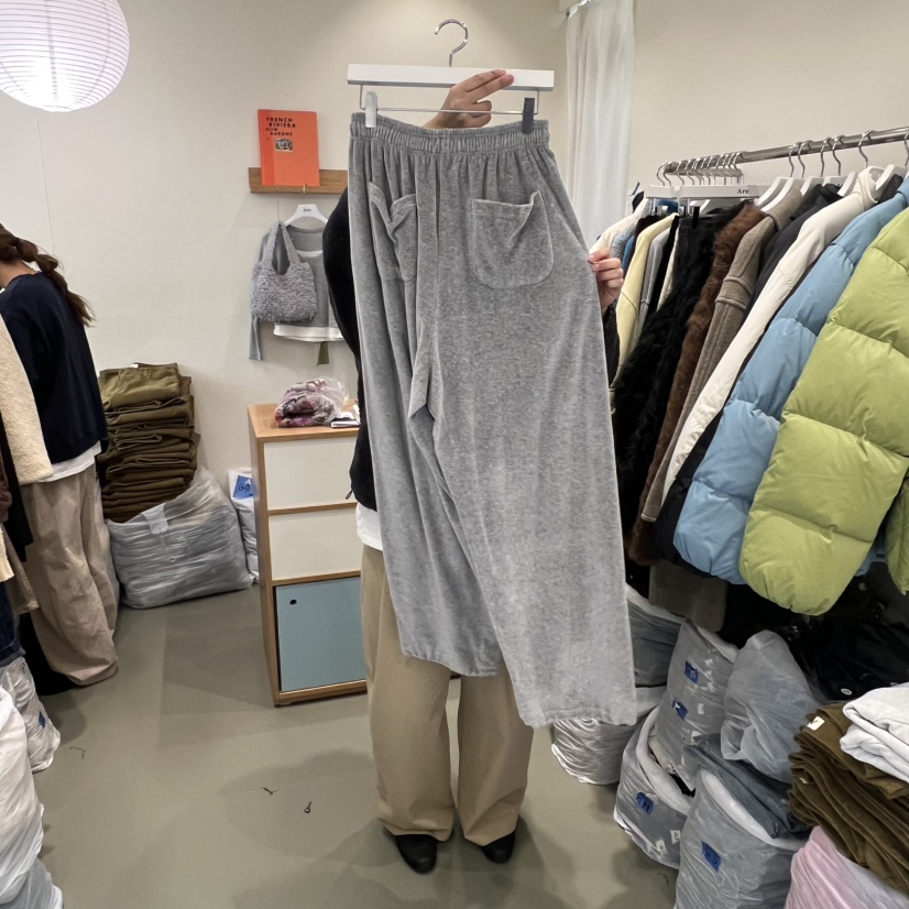 ARE韓國代購㊣女士新款人氣推薦真品25秋冬休閑休閑褲天鵝絨ARE YOU/ARE休閑褲