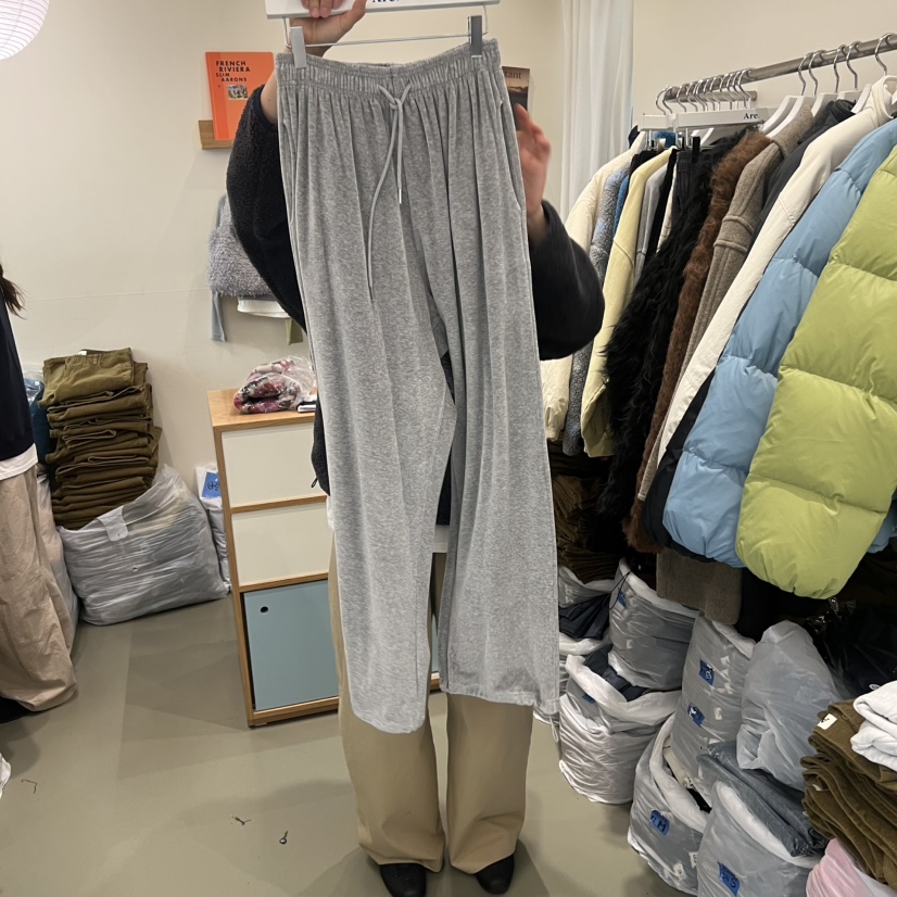 ARE韓國代購㊣女士新款人氣推薦真品25秋冬休閑休閑褲天鵝絨ARE YOU/ARE休閑褲圖色1