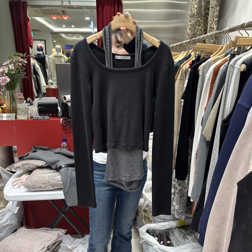 SOLAR韓國代購㊣女士新品職業時尚25秋冬真品人氣套裝奶油色SOLAR套裝圖色3