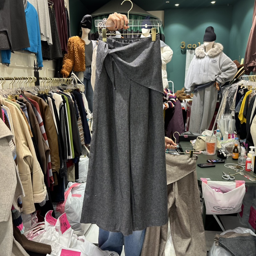 3COLOR東大門㊣代購女士新品真品裙褲人字紋Three color裙褲圖色1