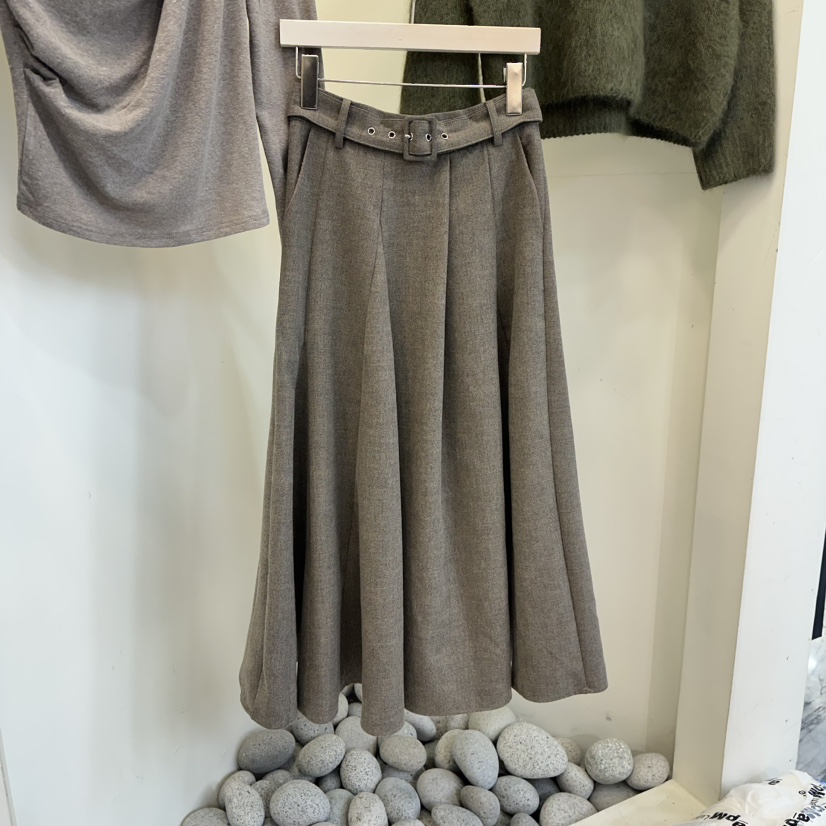 THE LOW東大門㊣實拍女士新品職業人氣推薦時尚休閑長裙系帶THE LOW長裙圖色1