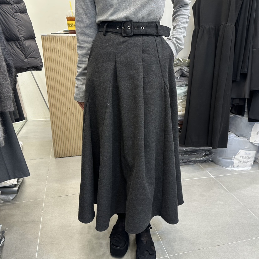 THE LOW東大門㊣實拍女士新品職業人氣推薦時尚休閑長裙系帶THE LOW長裙圖色2