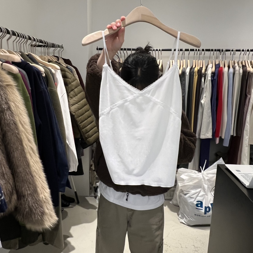 PLATE東大門㊣直郵女士新品25秋冬熱賣推薦真品吊帶背心絲絨PLATE吊帶/背心圖色3